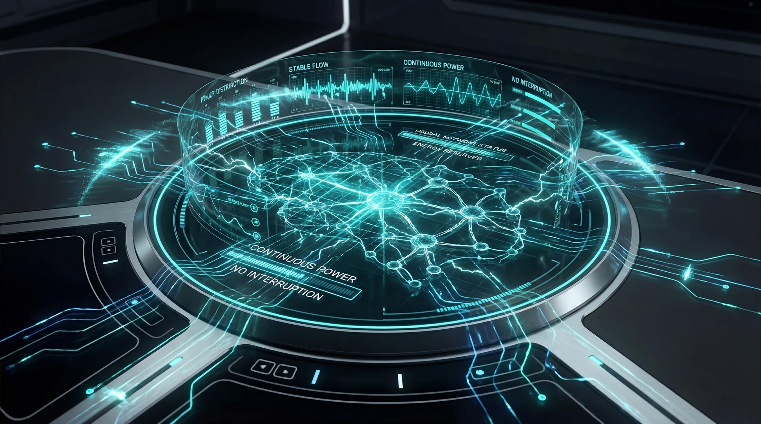 High-tech industrial power plant interior